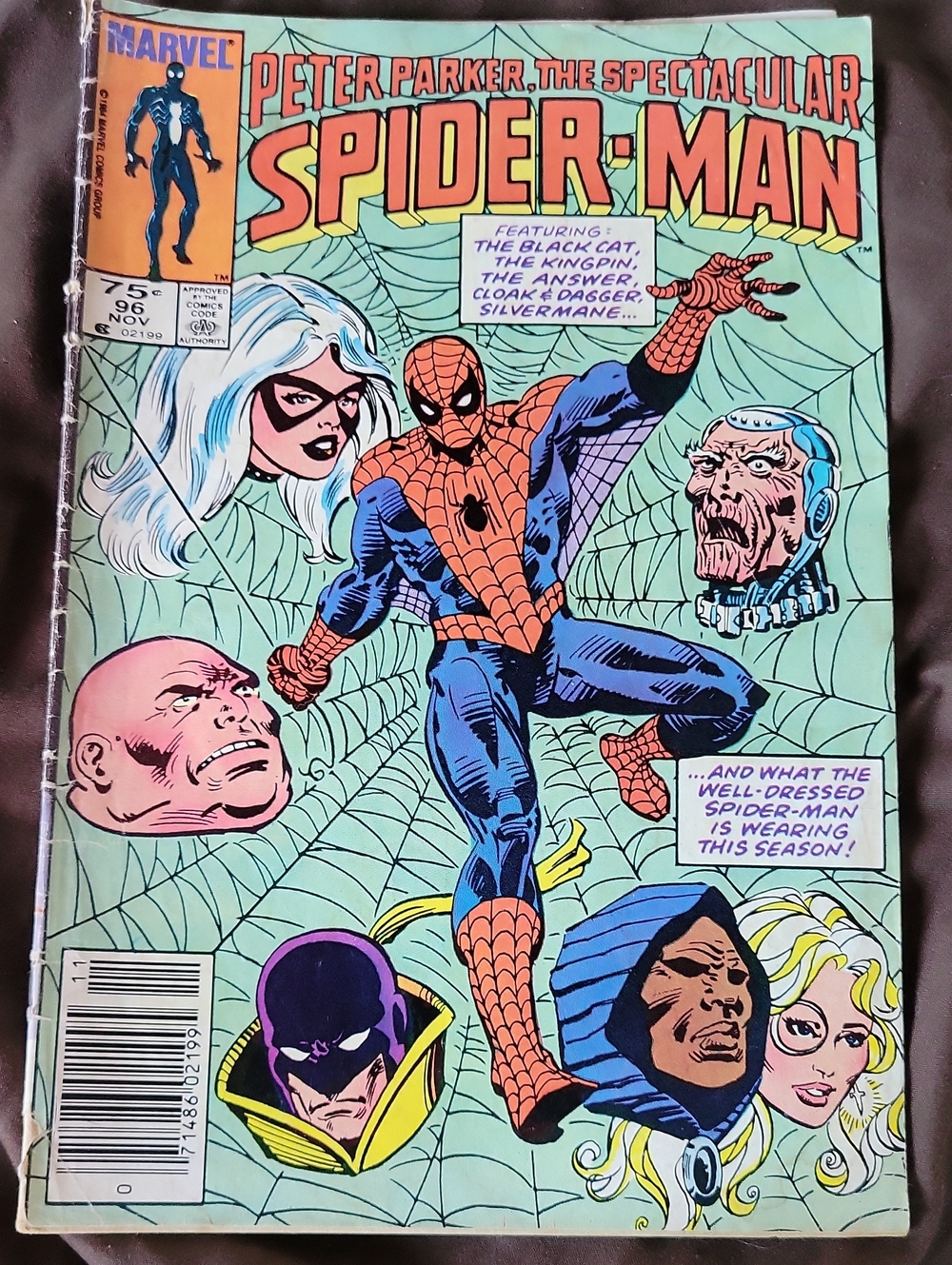 Marvel Spider-Man Comic Cover in Red, Blue, Green